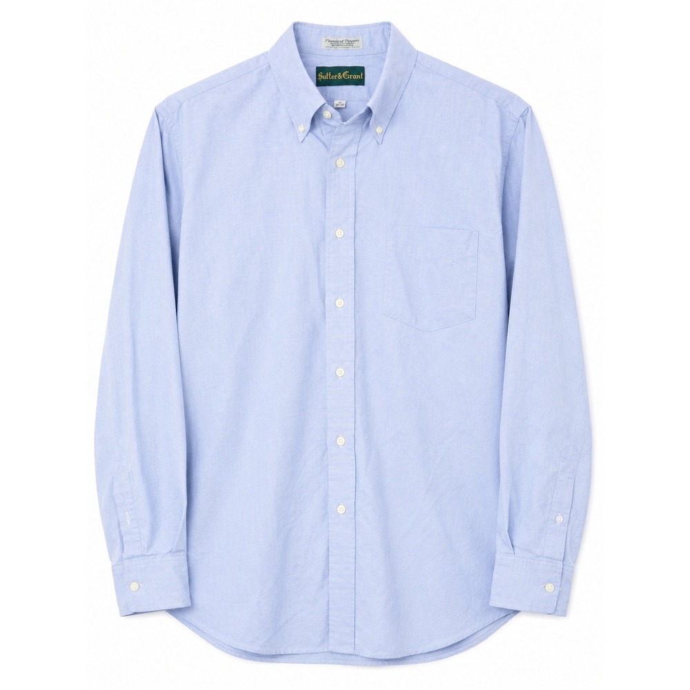 Vintage Men's Sutter & Grant Light Blue Button Down Shirt 16.5 34/35 Pima Blend